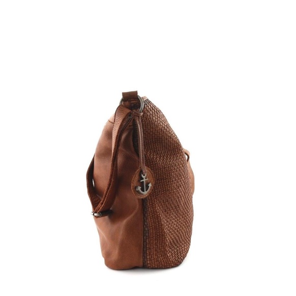 Elegant Brown Textured Shoulder Bag - Picture 3 of 16